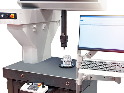CNC coordinate measuring machine isolated on white