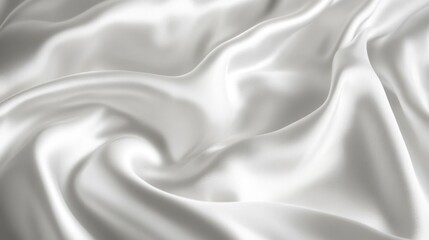 Fototapeta premium Elegant white silk fabric draped in flowing folds