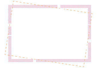 ピンクのドット＆四角形フレーム