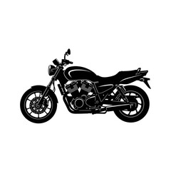 Fototapeta premium Black silhouette of a classic motorcycle on a white background