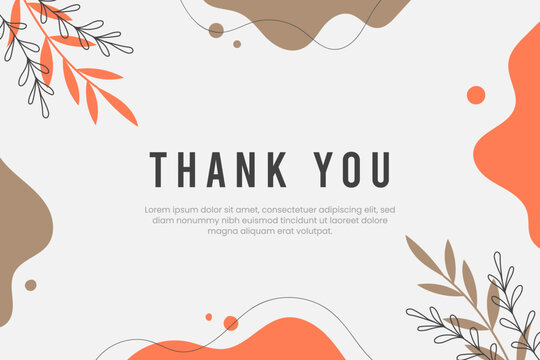 Abstract hand drawn organic shape with editable text wedding thank you card template. Vector illustration