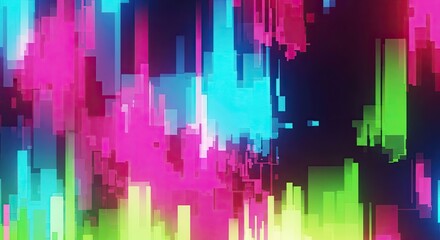 Abstract digital art with vibrant, colorful, and geometric patterns, a modern background design