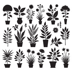 Flower Silhouettes stock illustrations