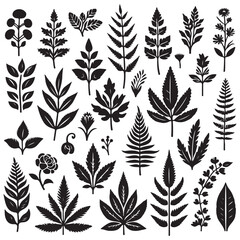 Flower Silhouettes stock illustrations