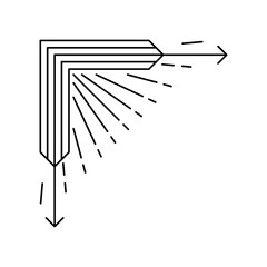 Line geometric corner. Modern decorative linear element.