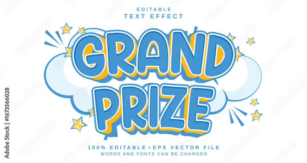 Poster editable text style effect - grand prize text style theme.