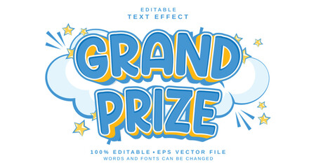 Editable text style effect - Grand Prize text style theme.
