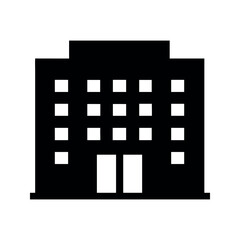 Black building with multiple windows and entrance architecture structure