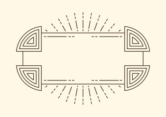 Line geometric frame. Modern decorative linear background.