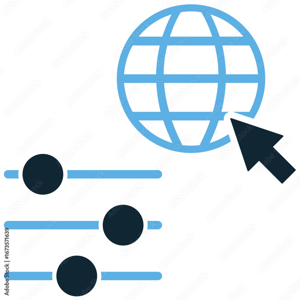 Poster internet control icon vector for network management, online security, and administrative access. use