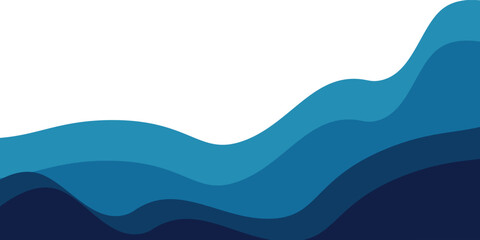 Sea waves layered vector background illustration