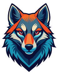 Vibrant Modern Wolf Head Vector.