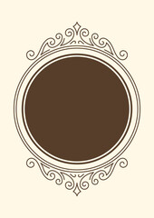 Line curl frame. Modern decorative linear background.