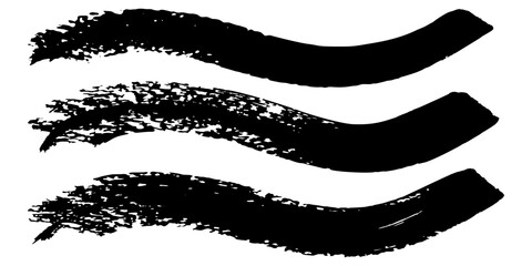 Set of wavy horizontal lines. Marker hand-drawn line border set and scribble design elements. Lines hand drawn paint brush stroke. grunge brushes, hand drawn ink strokes draw linw, modern.