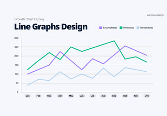 Line Graph Chart Infographic for Time Series in Business Presentation Layouts