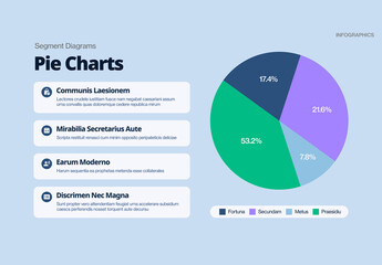 Pie Chart Infographic Template for Donut Charts in Business Presentation Layouts