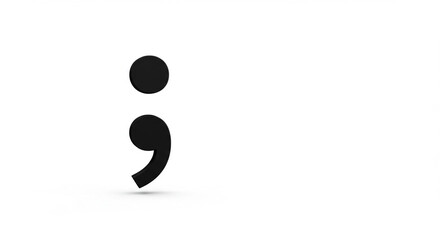 Black Semicolon on White