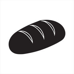 silhouette, liner loaf of bread, vector illustration of bread