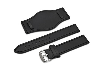 Leather watch strap