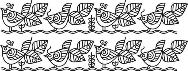 Indian Traditional and Cultural Rangoli, Alpona, Kolam, or Paisley vector line art.  tradition of the Bengal region, for textile printing, logo, and wallpaper	