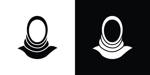Muslim women icons, emblem logo or badge designs.