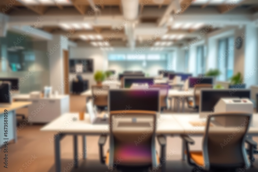 Poster generative ai: an open plan office space visualized.