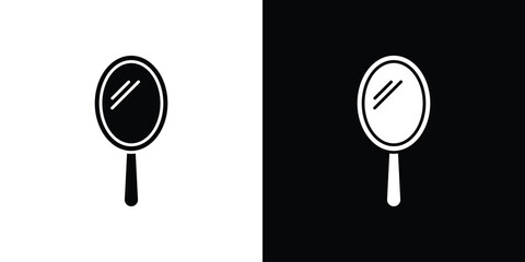 Makeup mirror icons, emblem logo or badge designs.