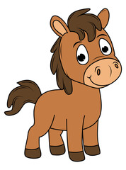 cute horse animal cartoon illustration