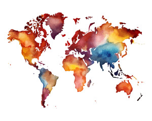 watercolor world maps