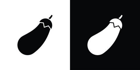 Eggplant icons, emblem logo or badge designs.