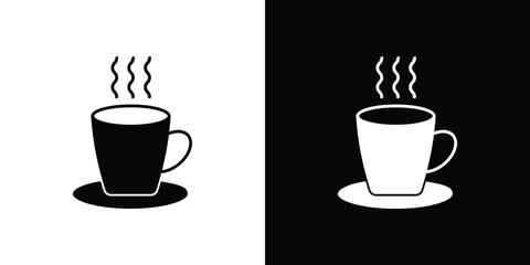 Cup of coffee icons, emblem logo or badge designs.