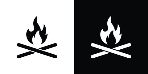Bonfire icons, emblem logo or badge designs.