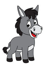 cute donkey animal cartoon illustration