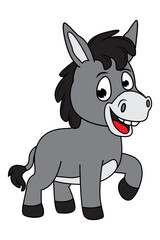 cute donkey animal cartoon illustration