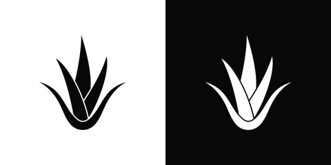 Aloe vera icons, emblem logo or badge designs.