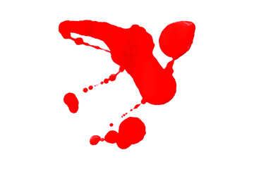 Red splash watercolor texture, stains, watercolor drips, watercolor spread on transparent background.