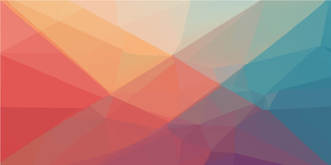 Fototapeta premium A colorful abstract geometric background with a futuristic mosaic pattern of triangles in a blue and green color scheme