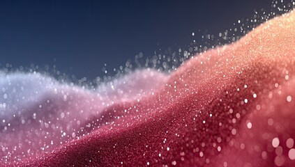 Abstract digital landscape of swirling, colorful particles