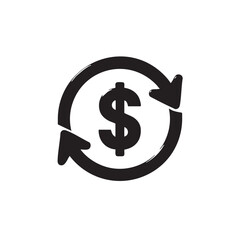 Obraz premium Dollar Symbol within Rotating Arrows Representing Exchange and Financial Transactions Illustrating Money Circulation and Currency Conversion Concepts with a Clean and Minimalist Design