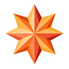 Obraz premium Geometric starburst shape with orange and yellow gradient isolated on white background