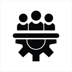 teamwork icons. simple solid vector illustration