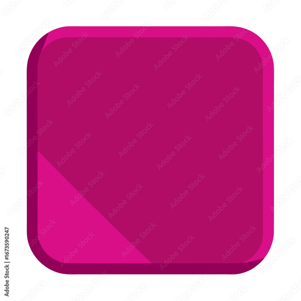 Poster rounded square magenta shape with shadow isolated on white background