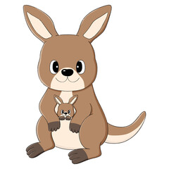 Fototapeta premium Cute Kangaroo cartoon