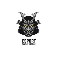 Detailed Samurai Mask Logo for Esports and Gaming