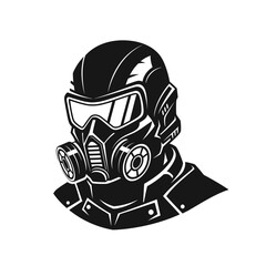 Futuristic Protective Mask Headwear Silhouette