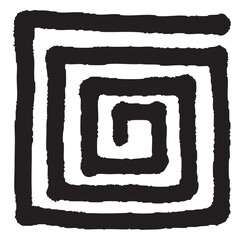 vector frame for text black labyrinth hand drawing, spiral square