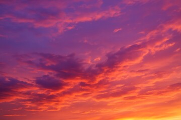 Fototapeta premium Dramatic Sunset Clouds with Vibrant Purple and Orange Sky