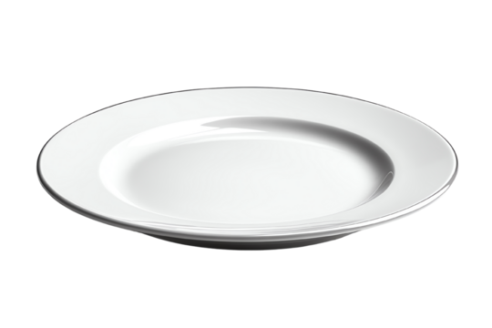 Empty white plate on a clean background, perfect for showcasing culinary creations or food photography.