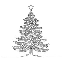 Fototapeta premium One-Line Christmas Eve