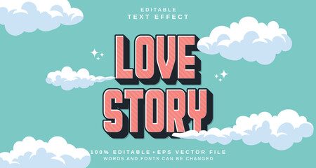 Editable text style effect - Love Story text style theme.